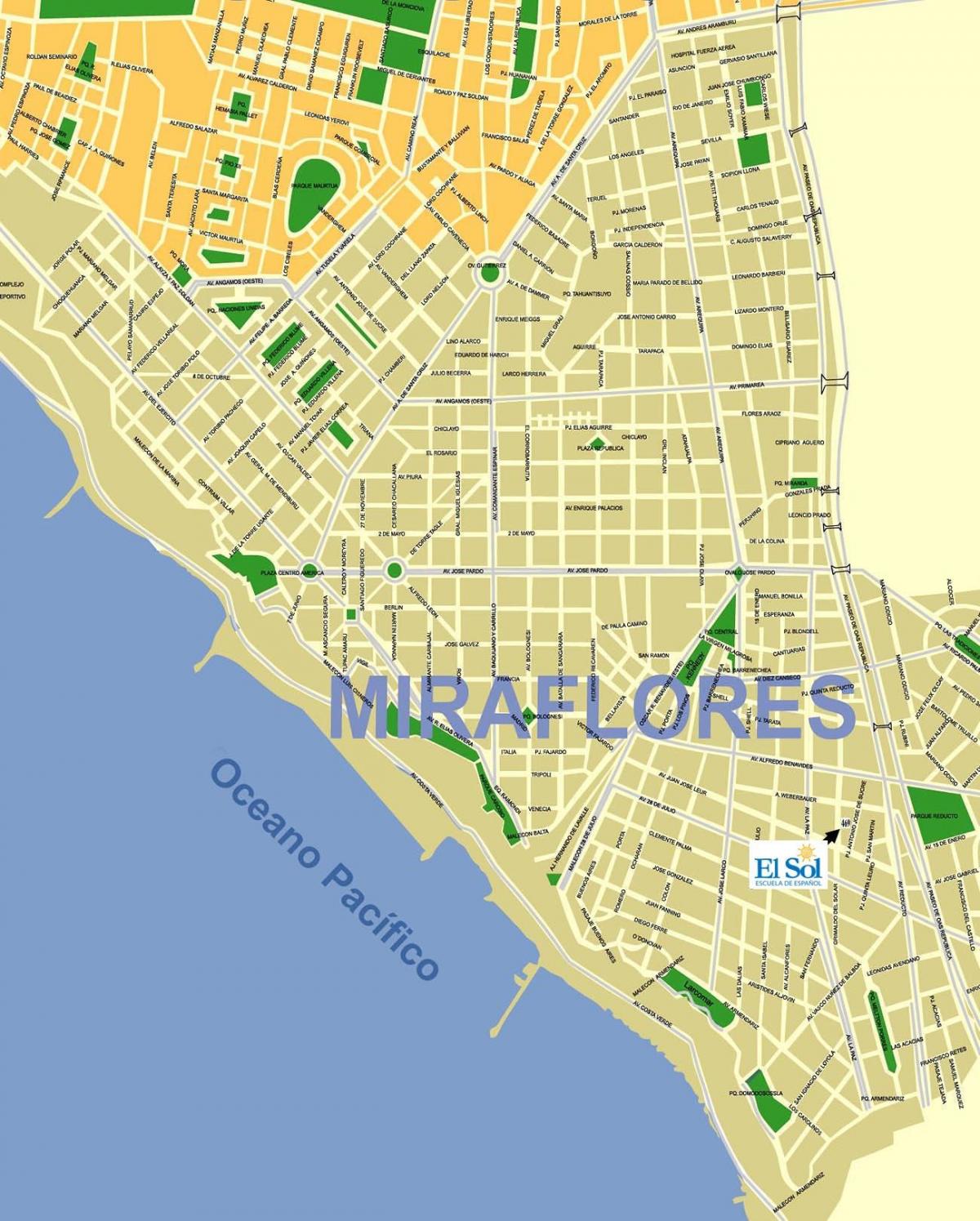 miraflores लीमा का नक्शा