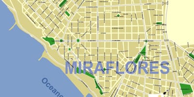 Miraflores लीमा का नक्शा